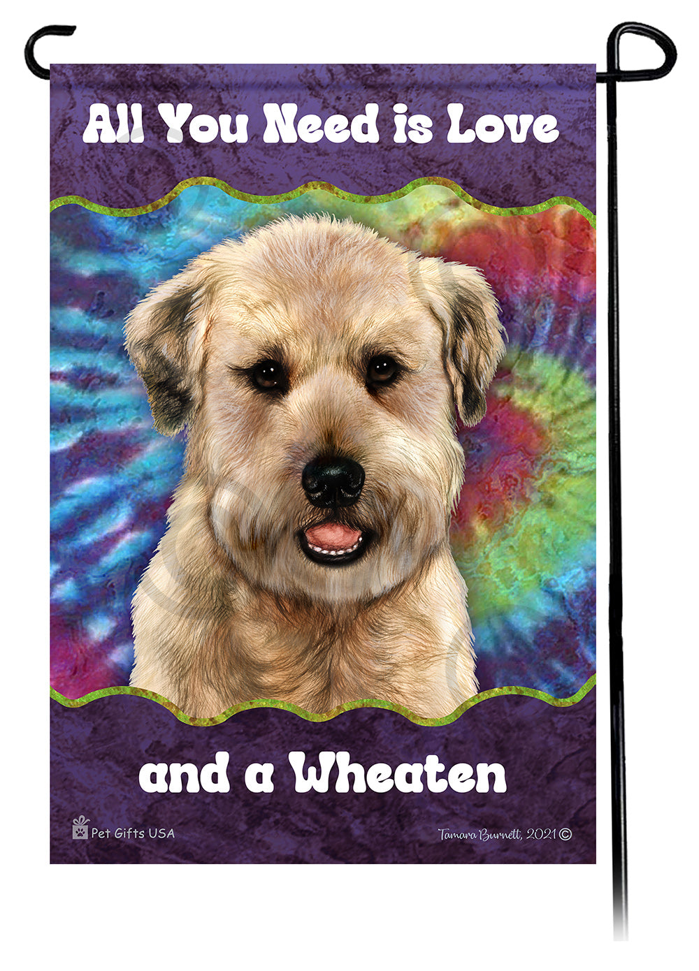 Soft Coated Wheaten All You Need Is Love Garden Flag