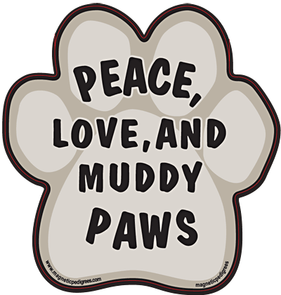 Paw Shaped Stuck On Pedigree Sticker