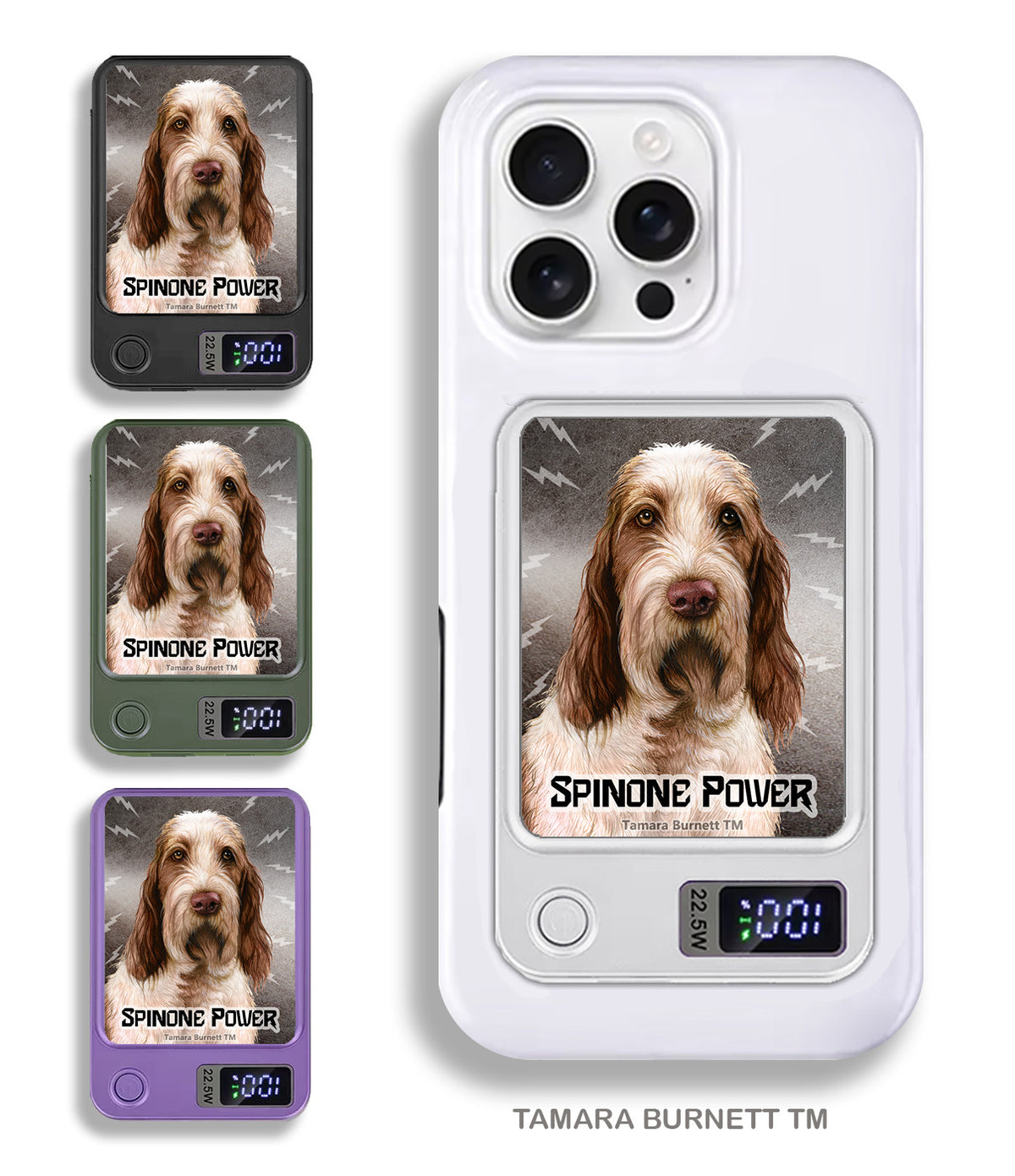 Spinone Italiano Brown and White Phone Bank Wireless Charger
