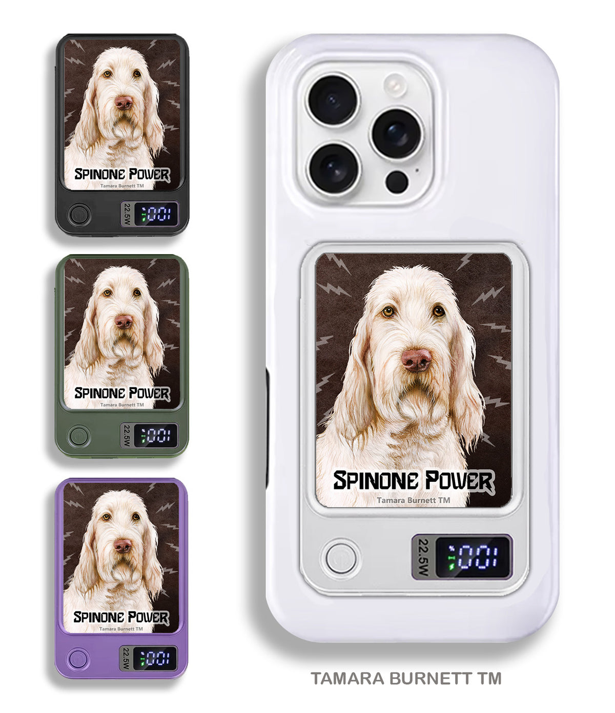Spinone Italiano White Phone Bank Wireless Charger