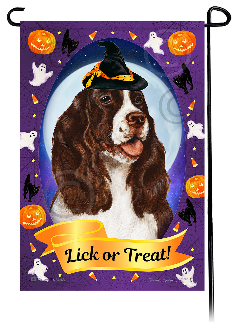 Springer Spaniel Halloween Howls - Garden Flag