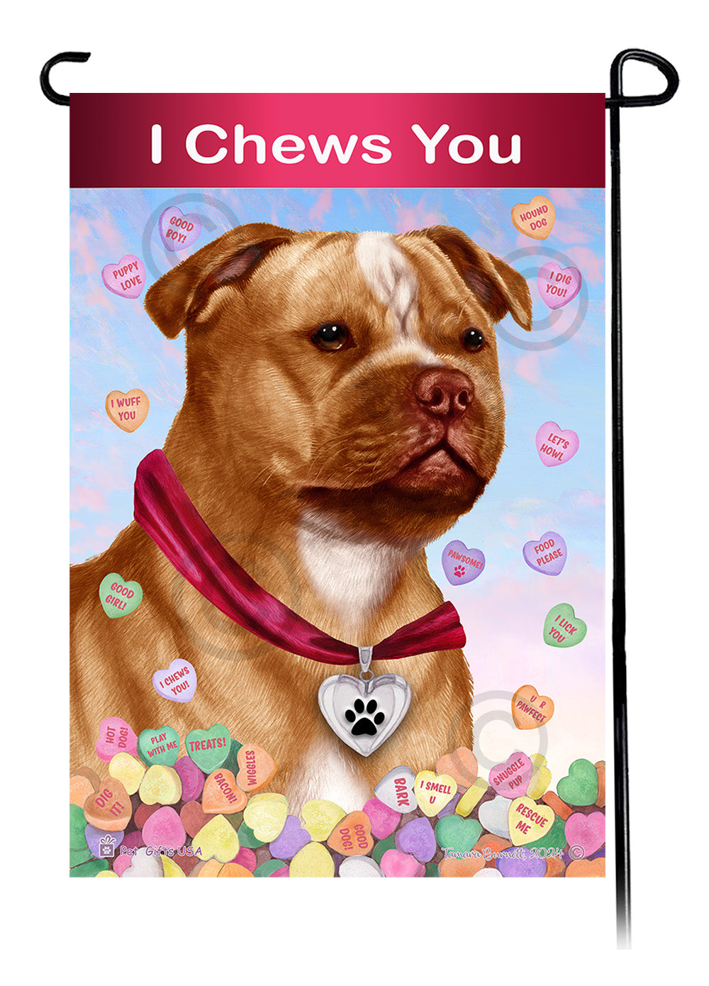 Staffordshire Bull Terrier Valentine Sweetheart - Garden Flag