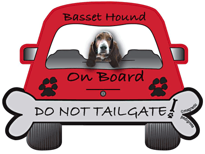 Basset Hound Do Not Tailgate Magnets