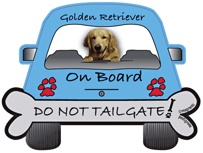 Golden Retriever Do Not Tailgate Magnets