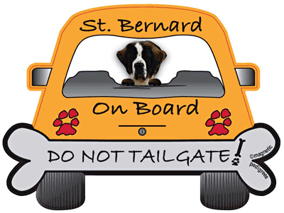 St Bernard Do Not Tailgate Magnets
