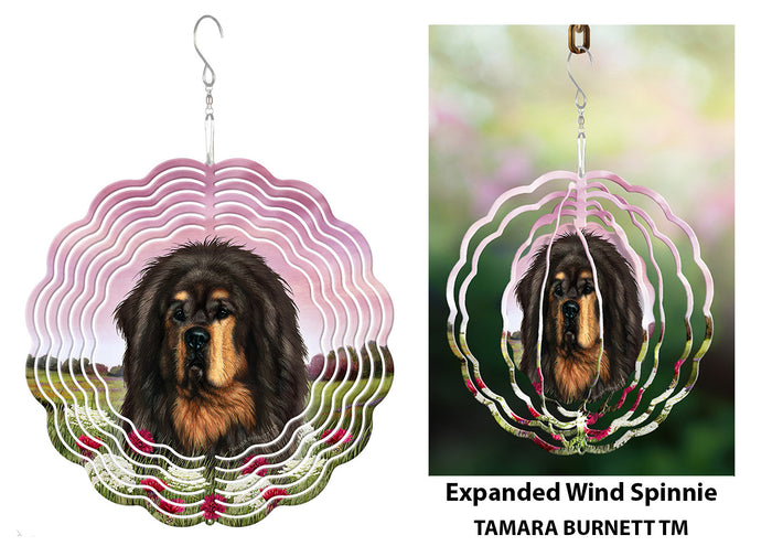 Tibetan Mastiff Black and Tan Wind Spinner