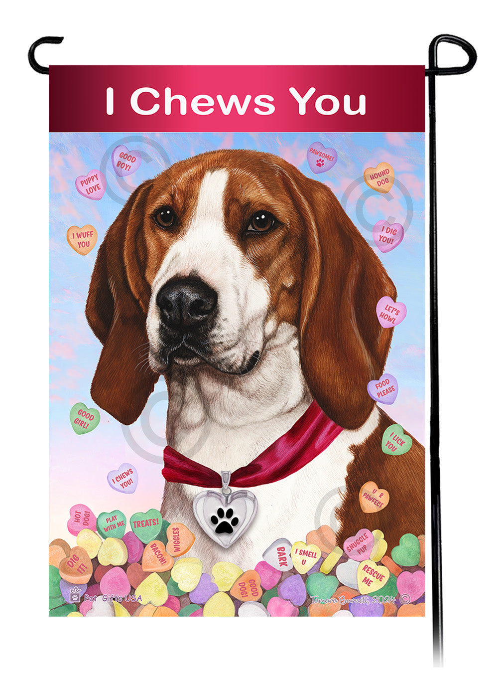 Coonhound Valentine Sweetheart - Garden Flag