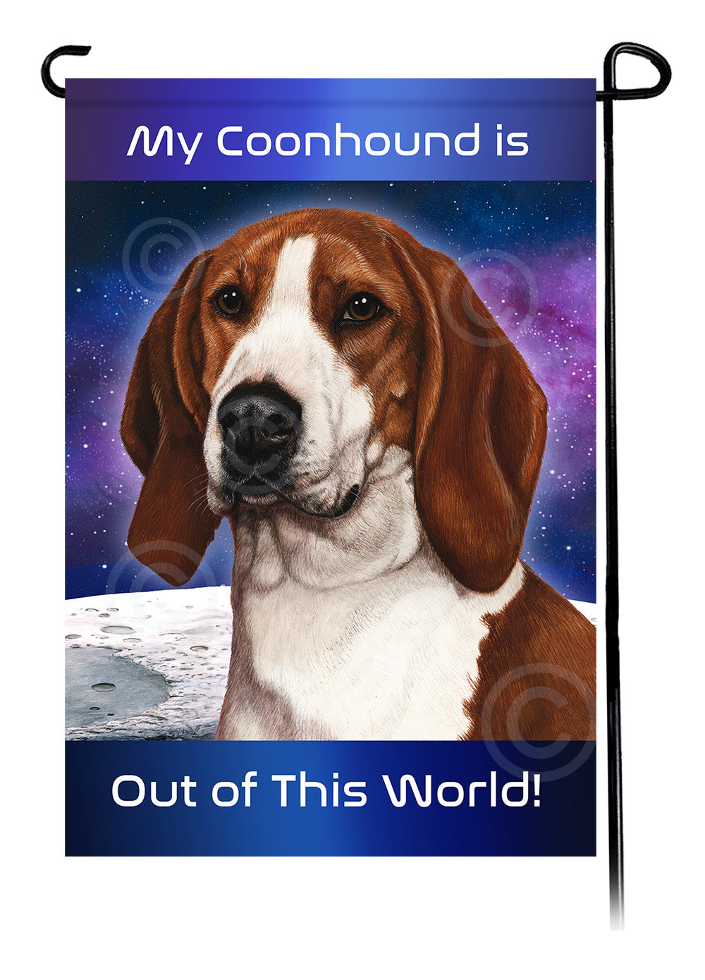 Coonhound Out Of This World - Garden Flag