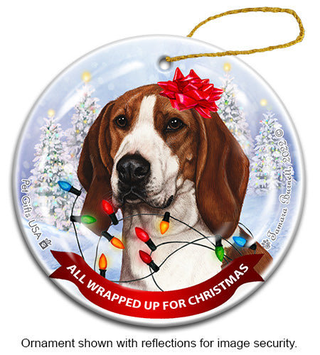 Treeing Walker Coonhound All Wrapped Up Ornament