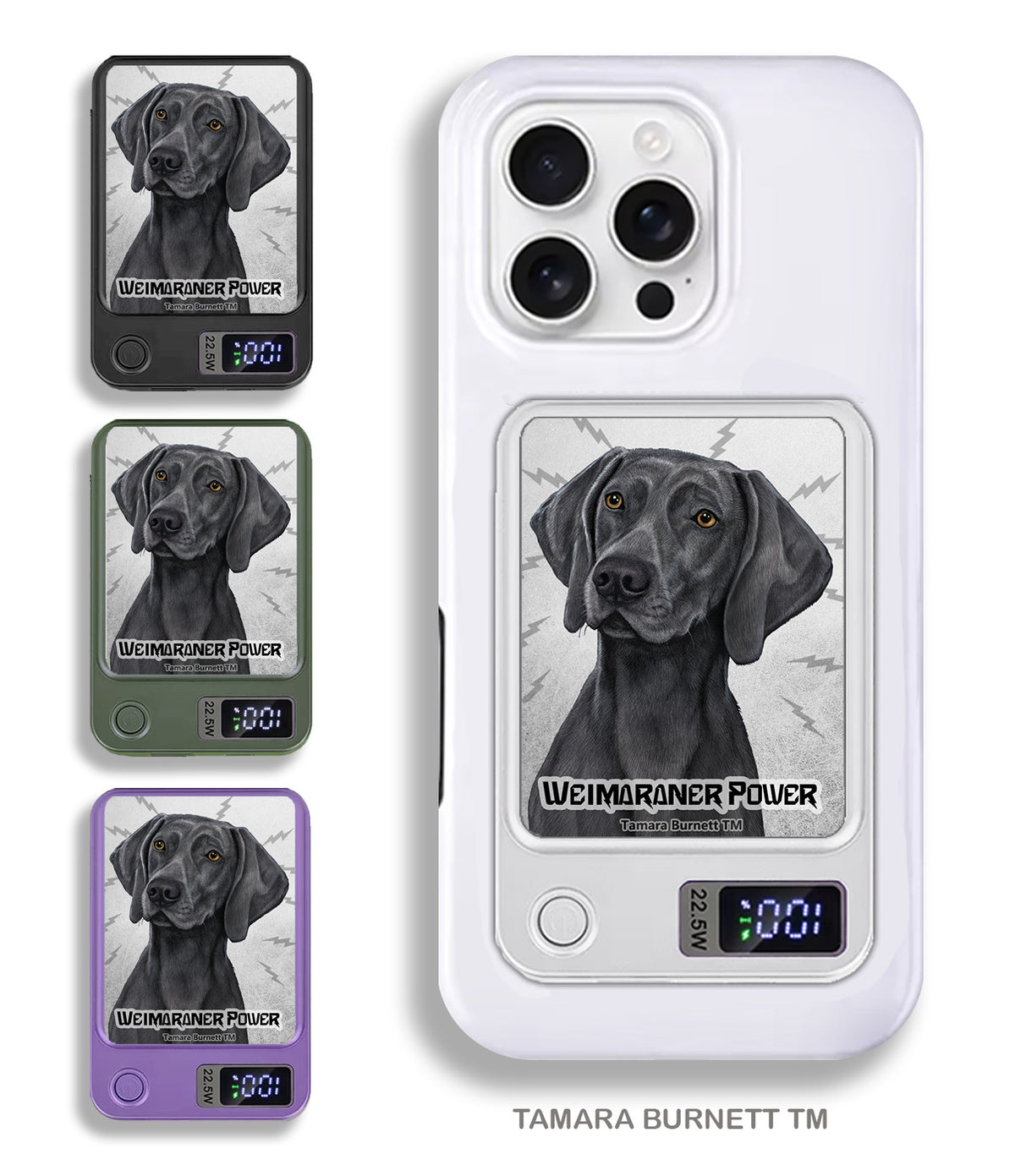 Weimaraner Dark Blue Phone Bank Wireless Charger