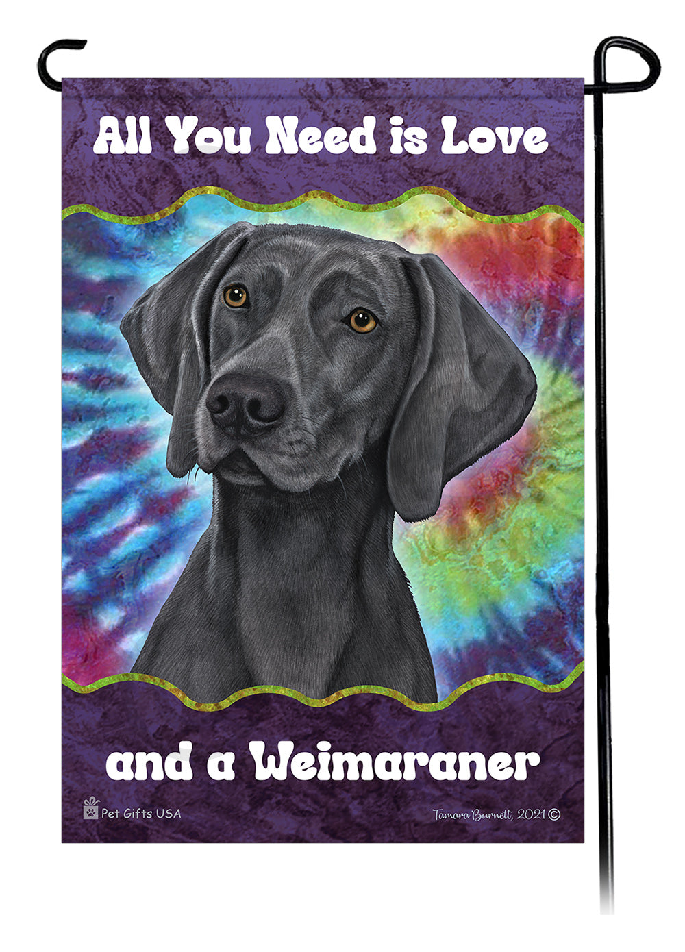 Weimaraner All You Need Is Love Garden Flag