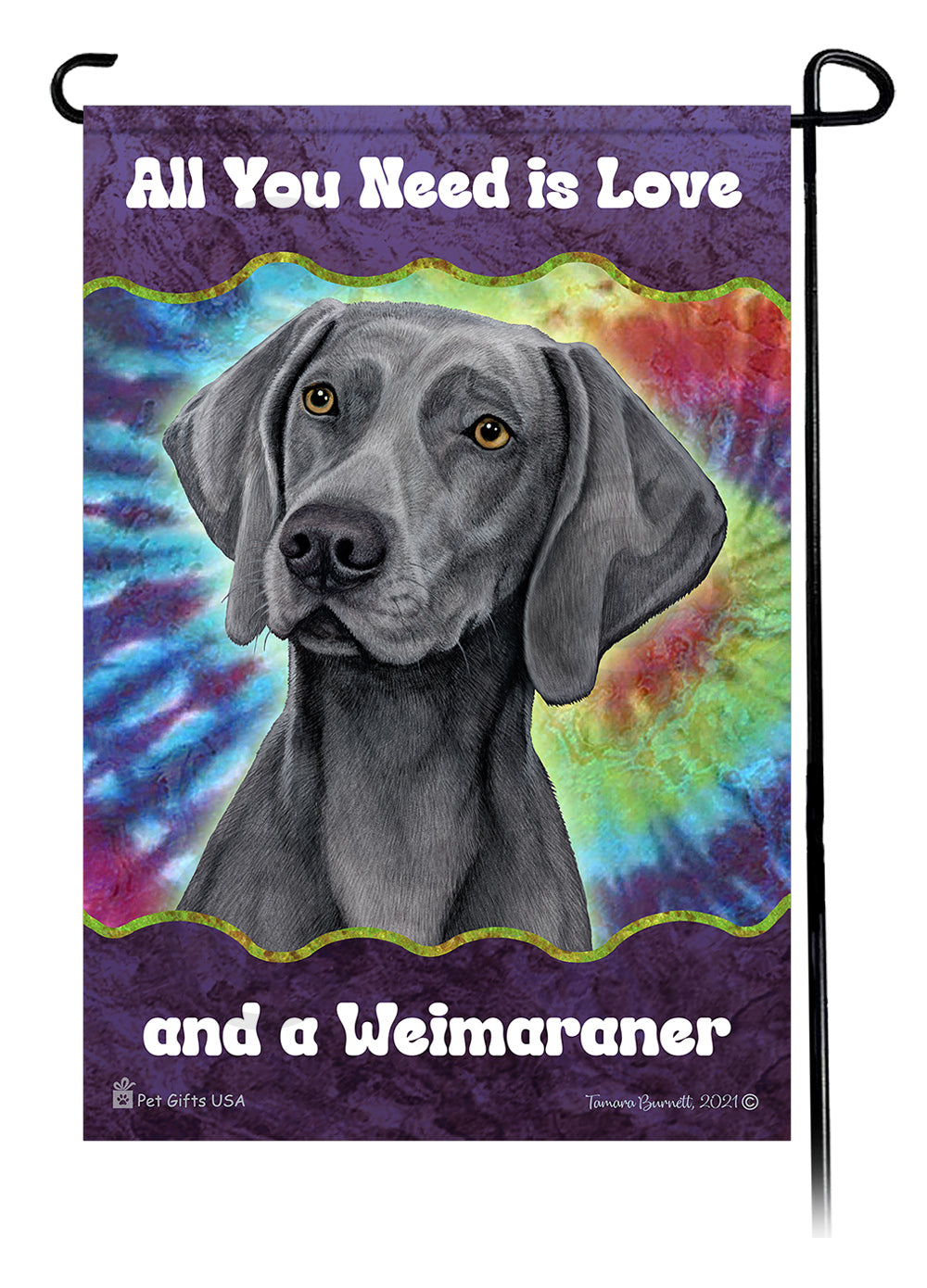 Weimaraner All You Need Is Love Garden Flag
