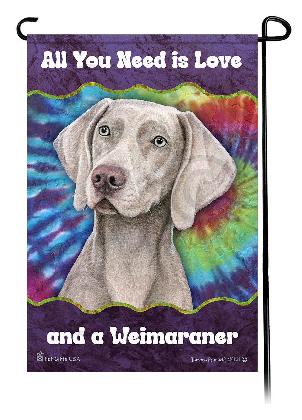 Weimaraner All You Need Is Love Garden Flag
