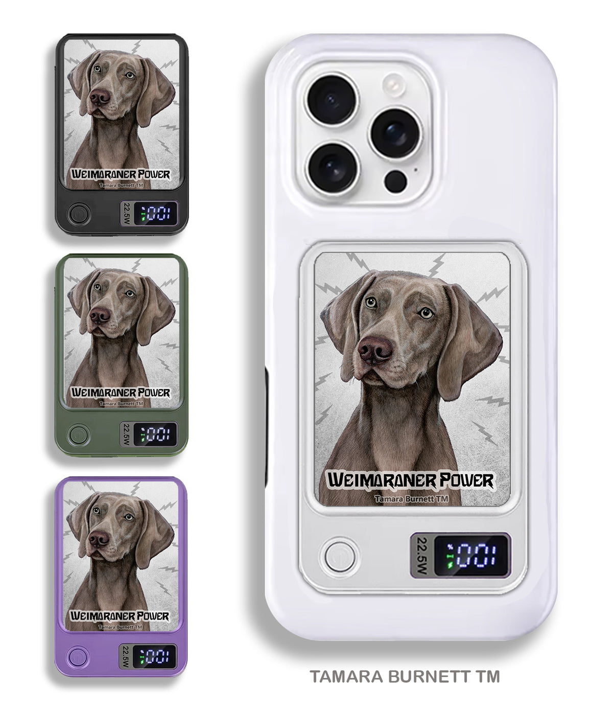 Weimaraner Mouse Grey Phone Bank Wireless Charger