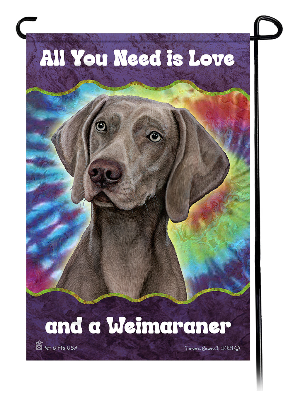 Weimaraner All You Need Is Love Garden Flag