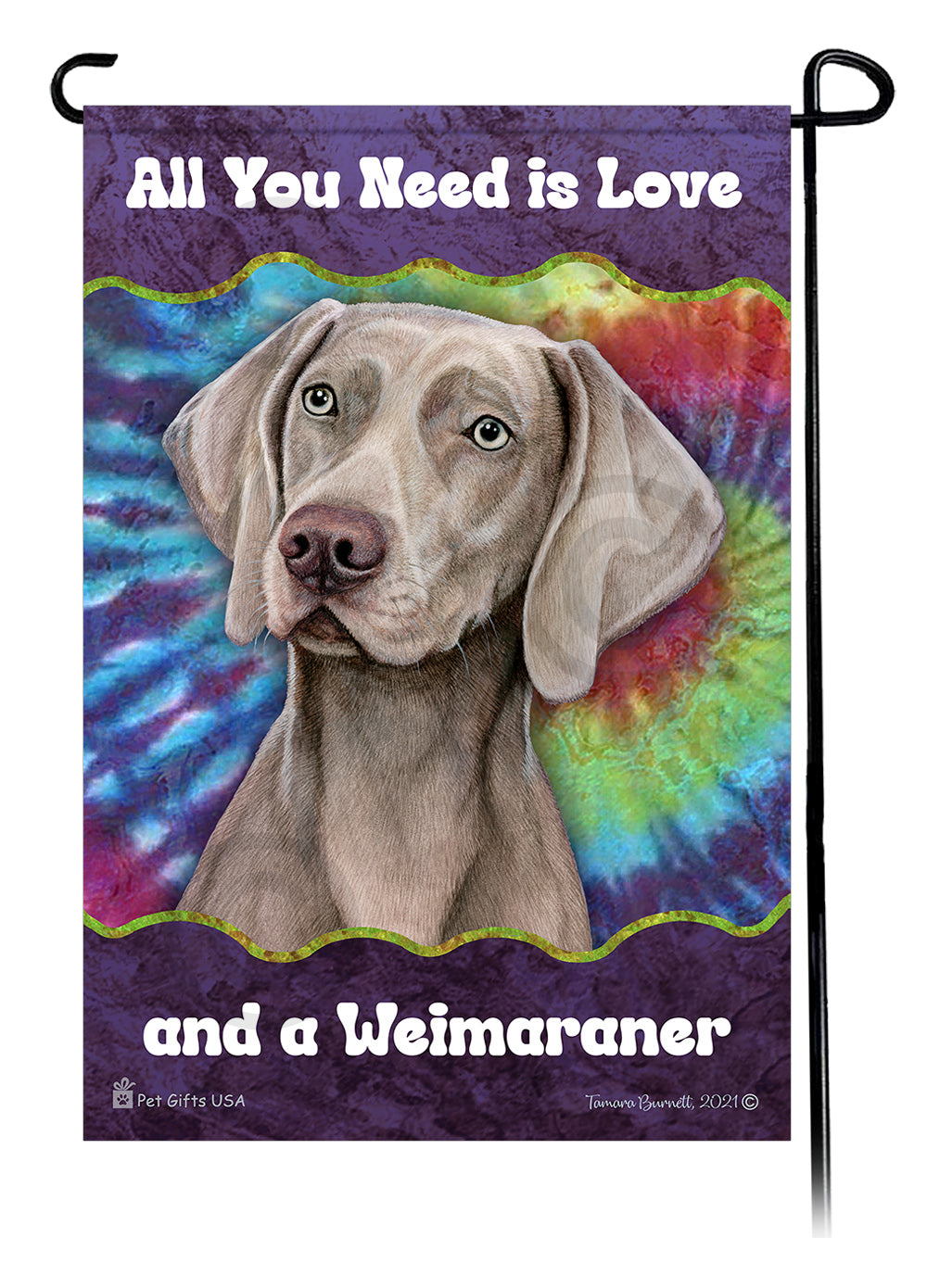 Weimaraner All You Need Is Love Garden Flag