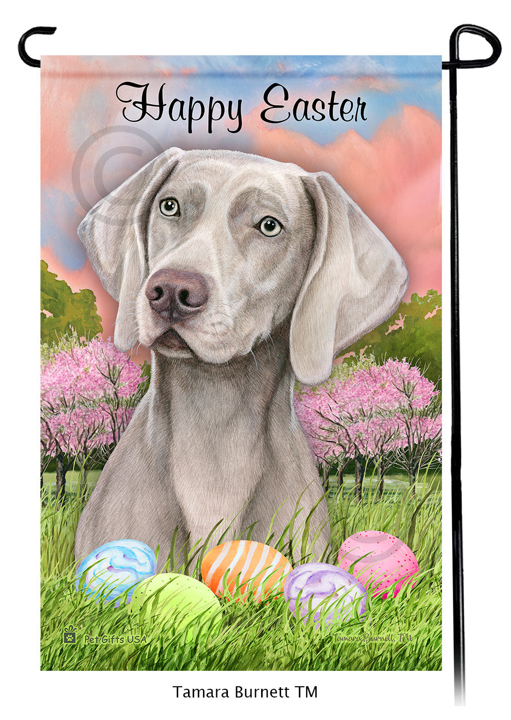 Weimaraner Happy Easter - Garden Flag