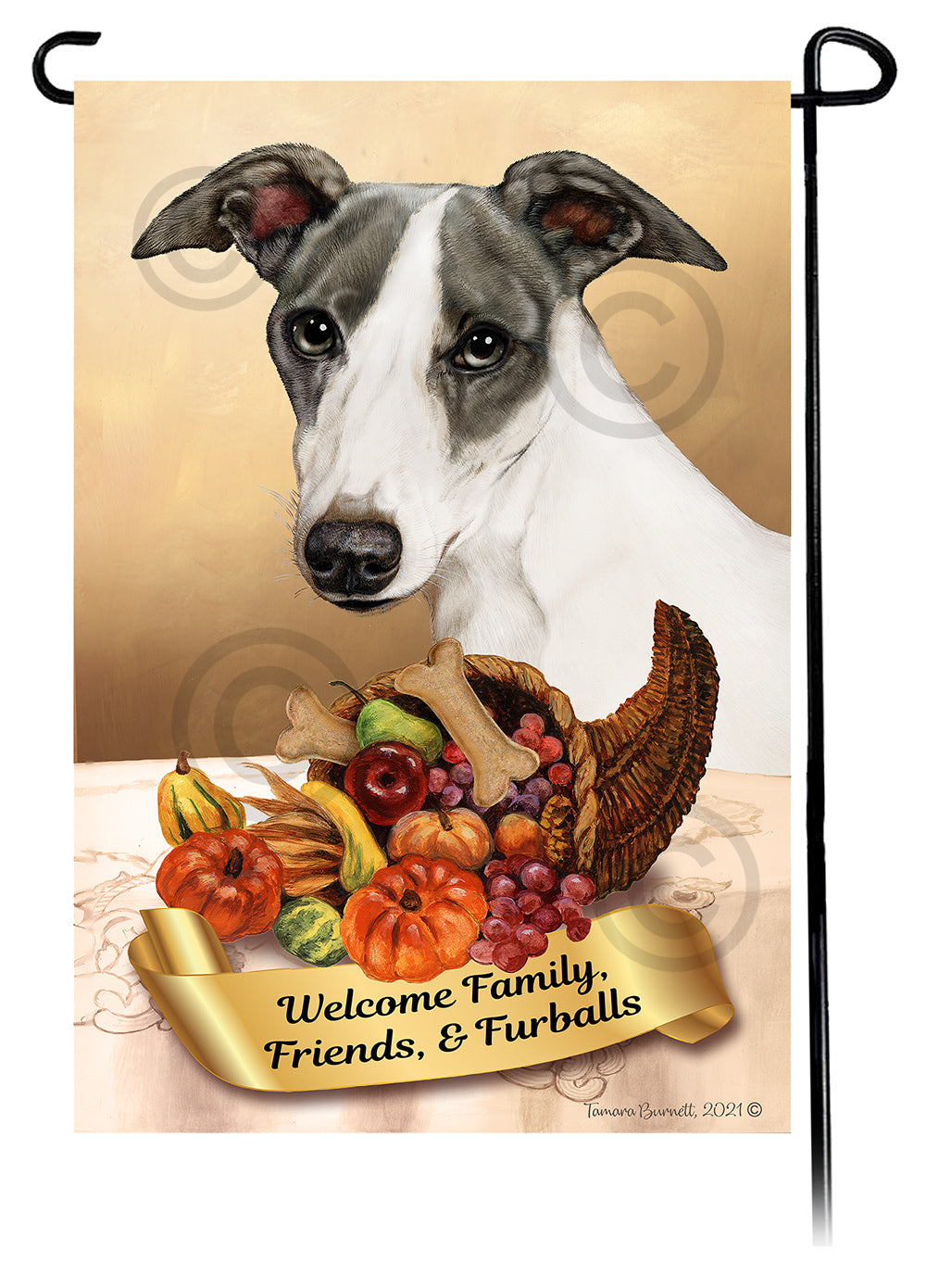Whippet Thanksgiving - Garden Flag