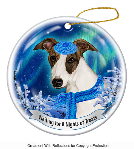 Whippet Black and White Ornament