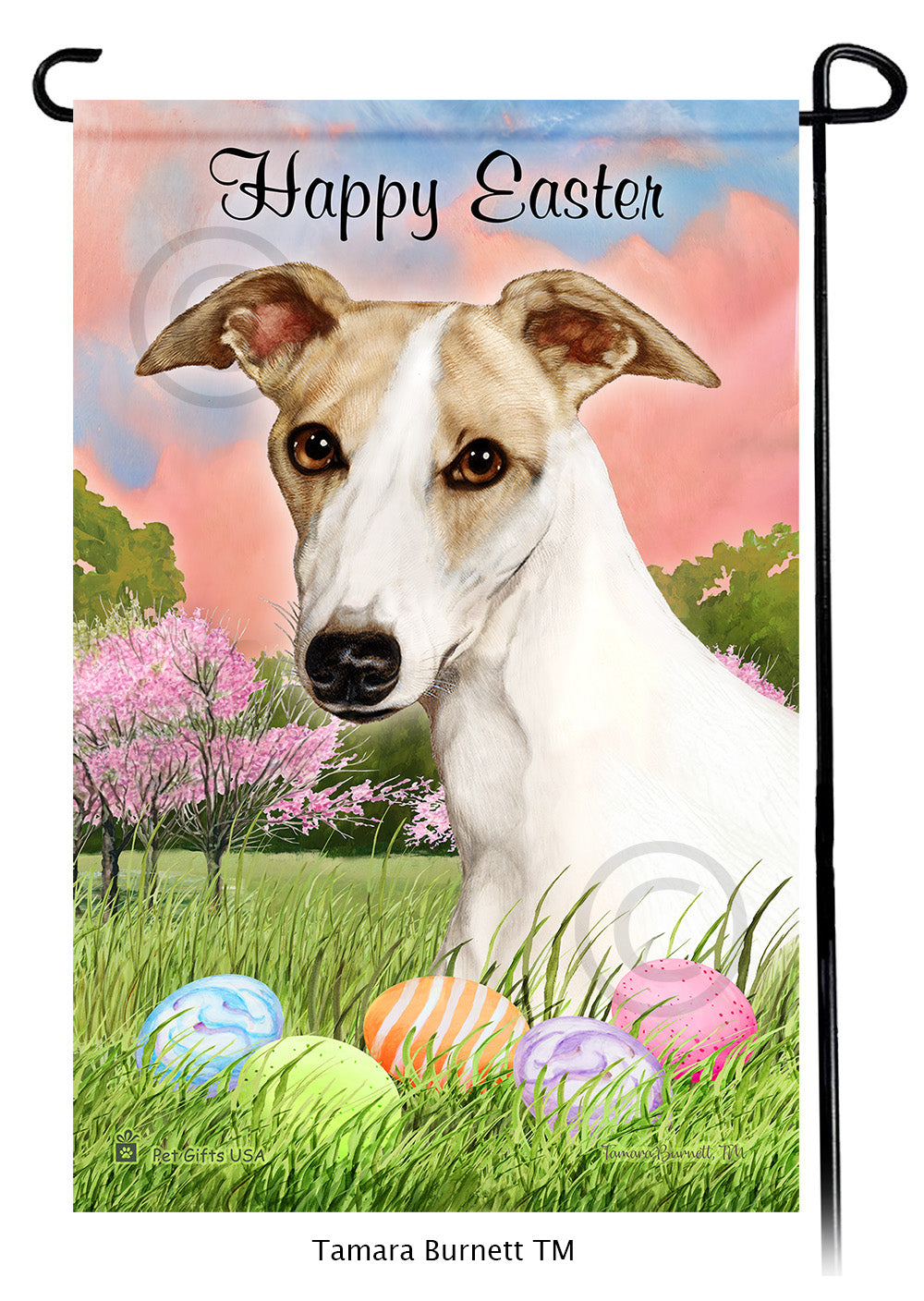 Whippet Happy Easter - Garden Flag