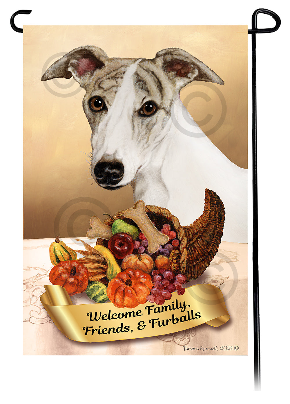 Whippet Thanksgiving - Garden Flag