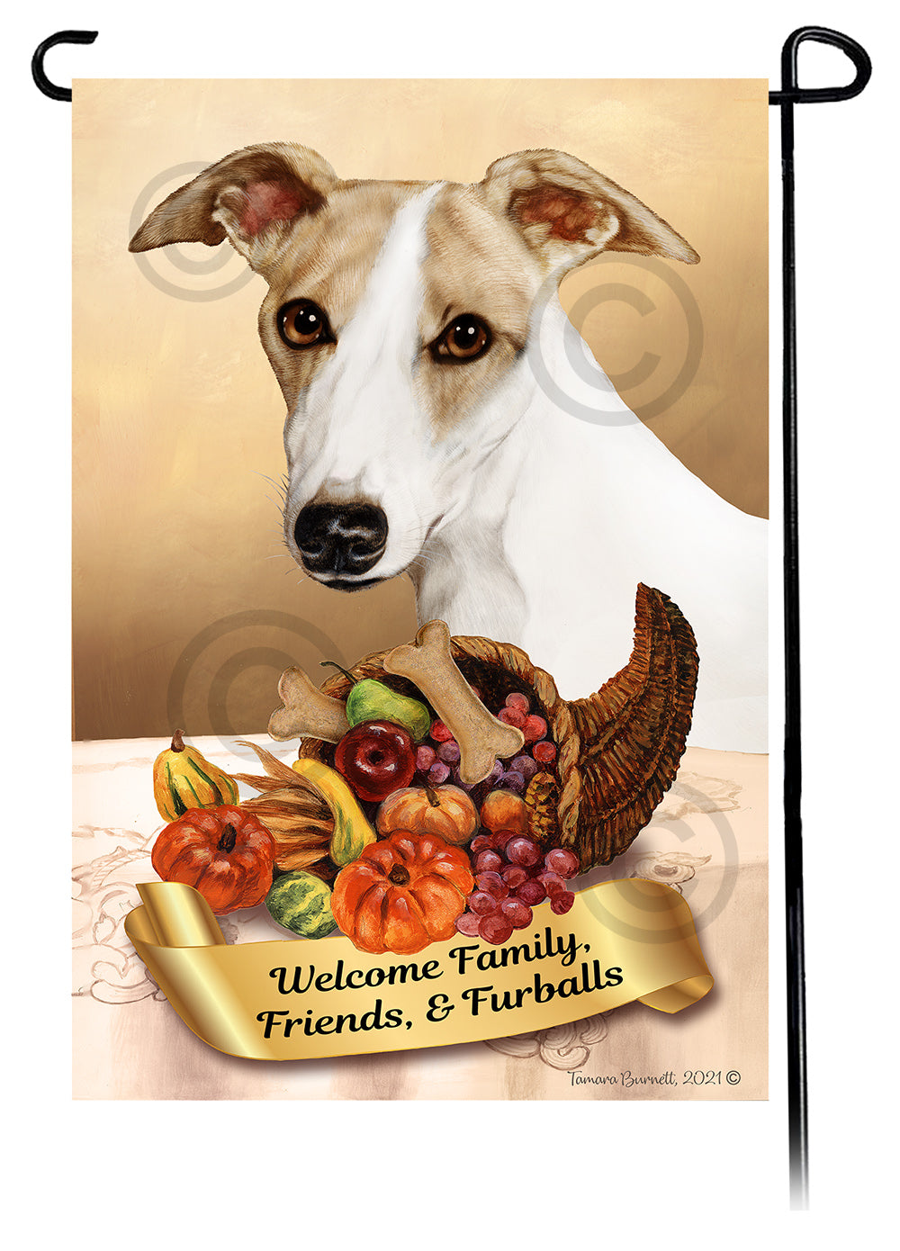 Whippet Thanksgiving - Garden Flag