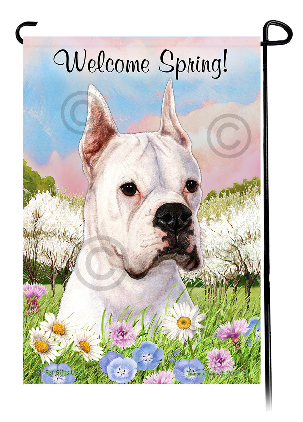 Boxer Welcome Spring - Garden Flag