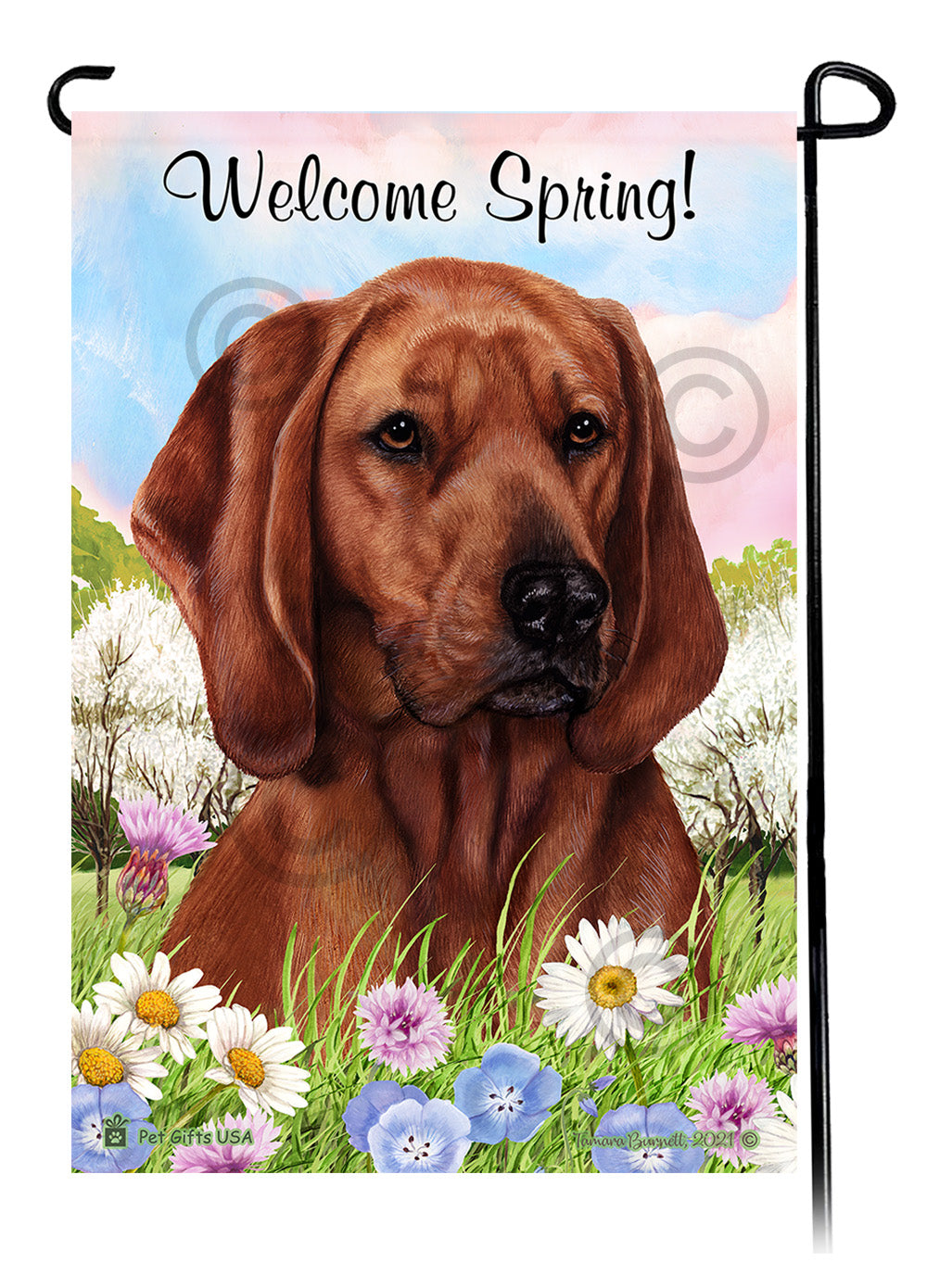 Coonhound Welcome Spring - Garden Flag