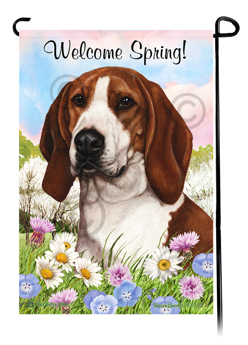 Coonhound Welcome Spring - Garden Flag