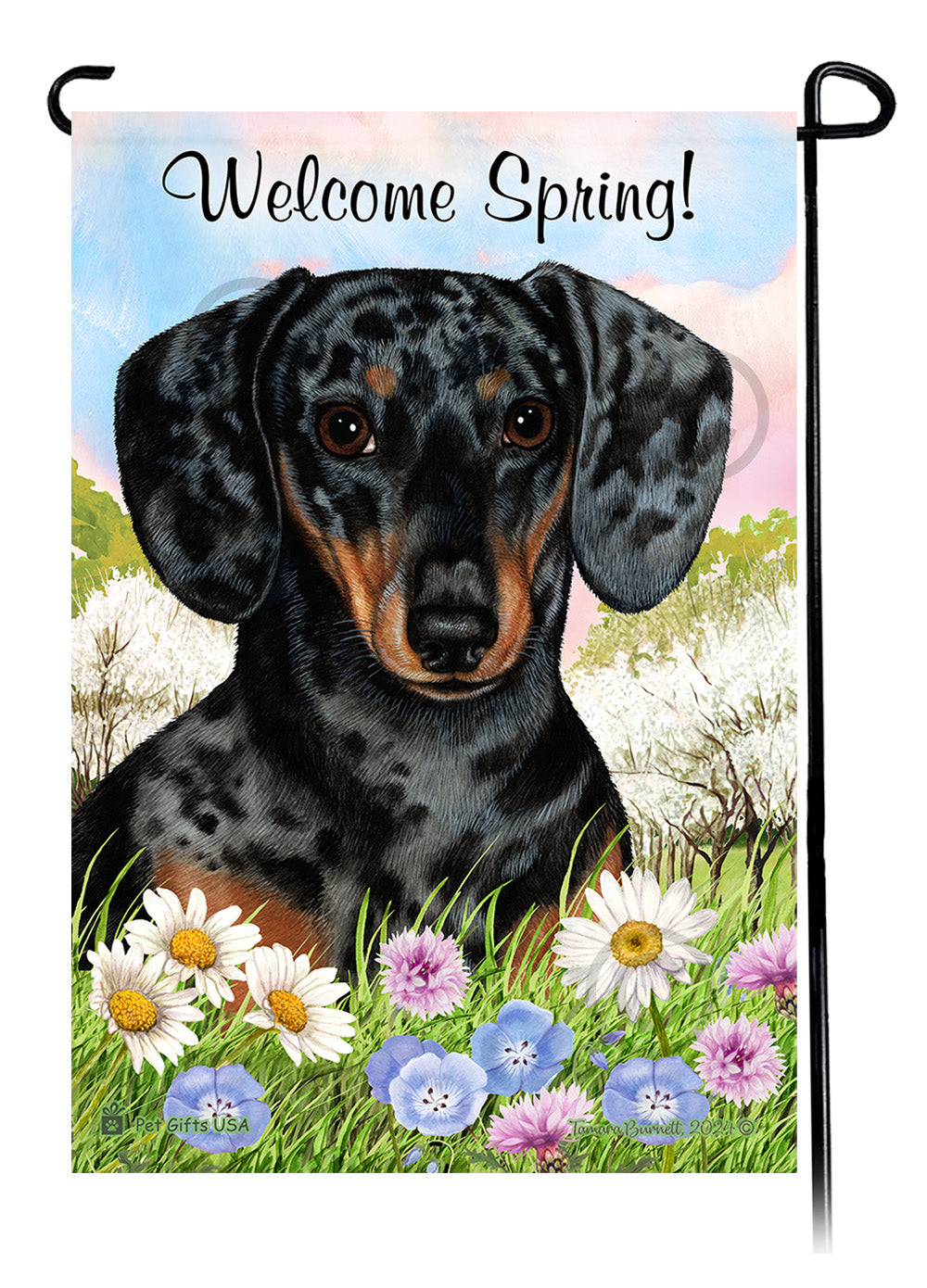 Dachshund Welcome Spring - Garden Flag