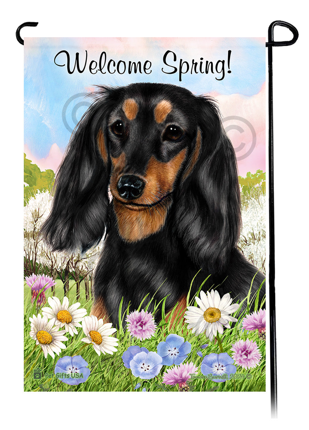 Dachshund Welcome Spring - Garden Flag
