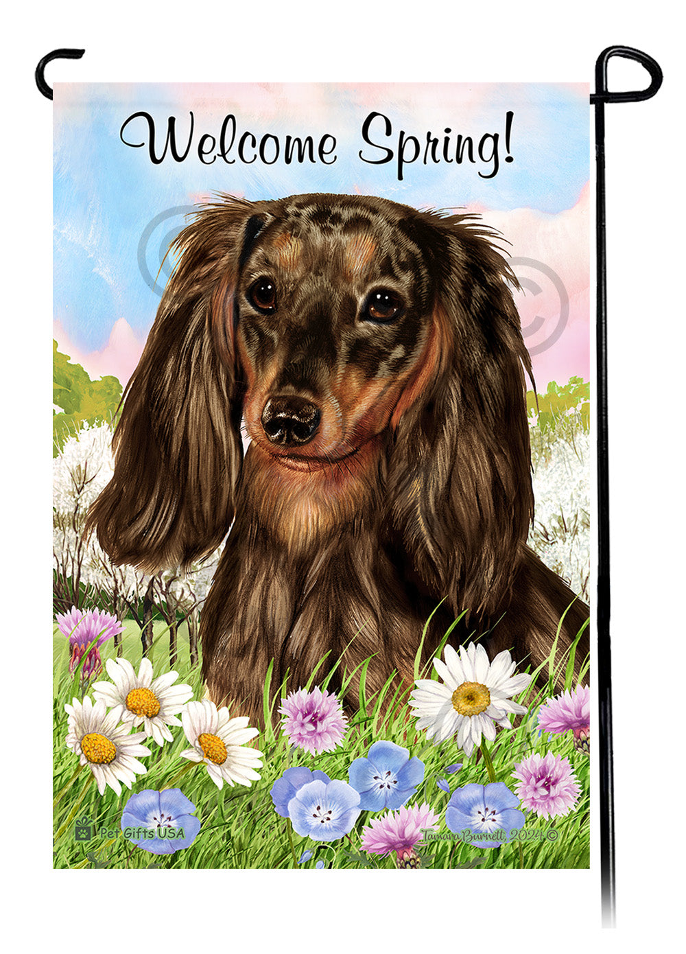 Dachshund Welcome Spring - Garden Flag