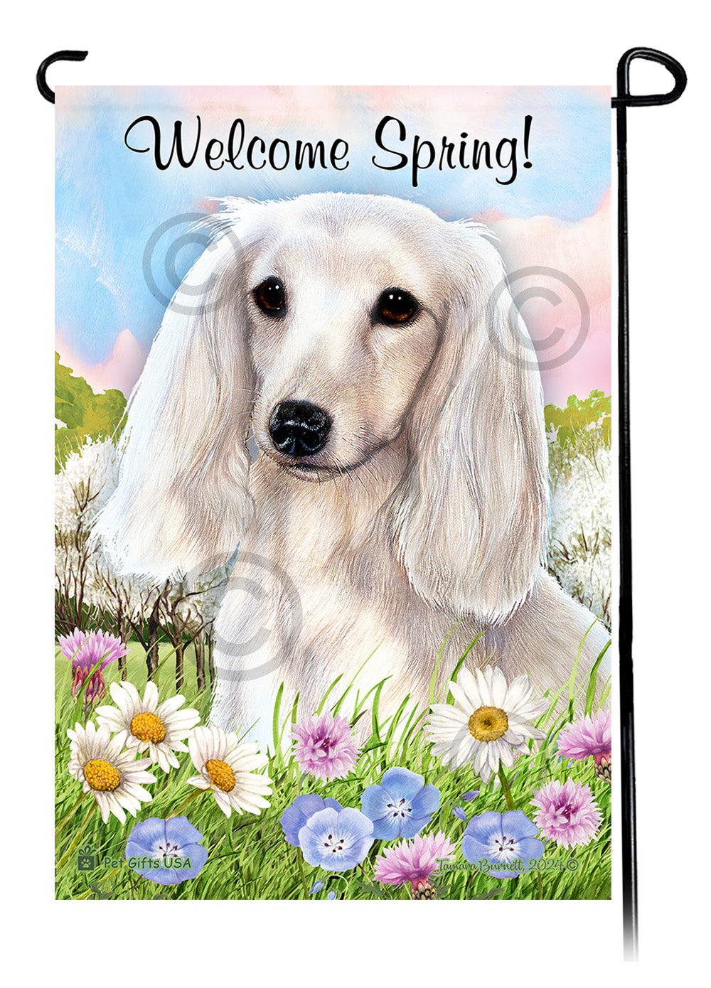 Dachshund Welcome Spring - Garden Flag