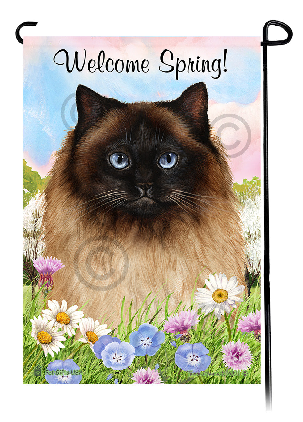 Himalayan Cat Welcome Spring Garden Flags