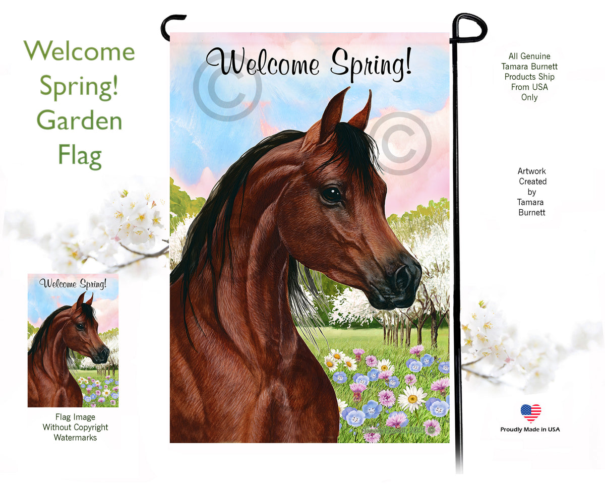 Arabian Horse Welcome Spring Garden Flags