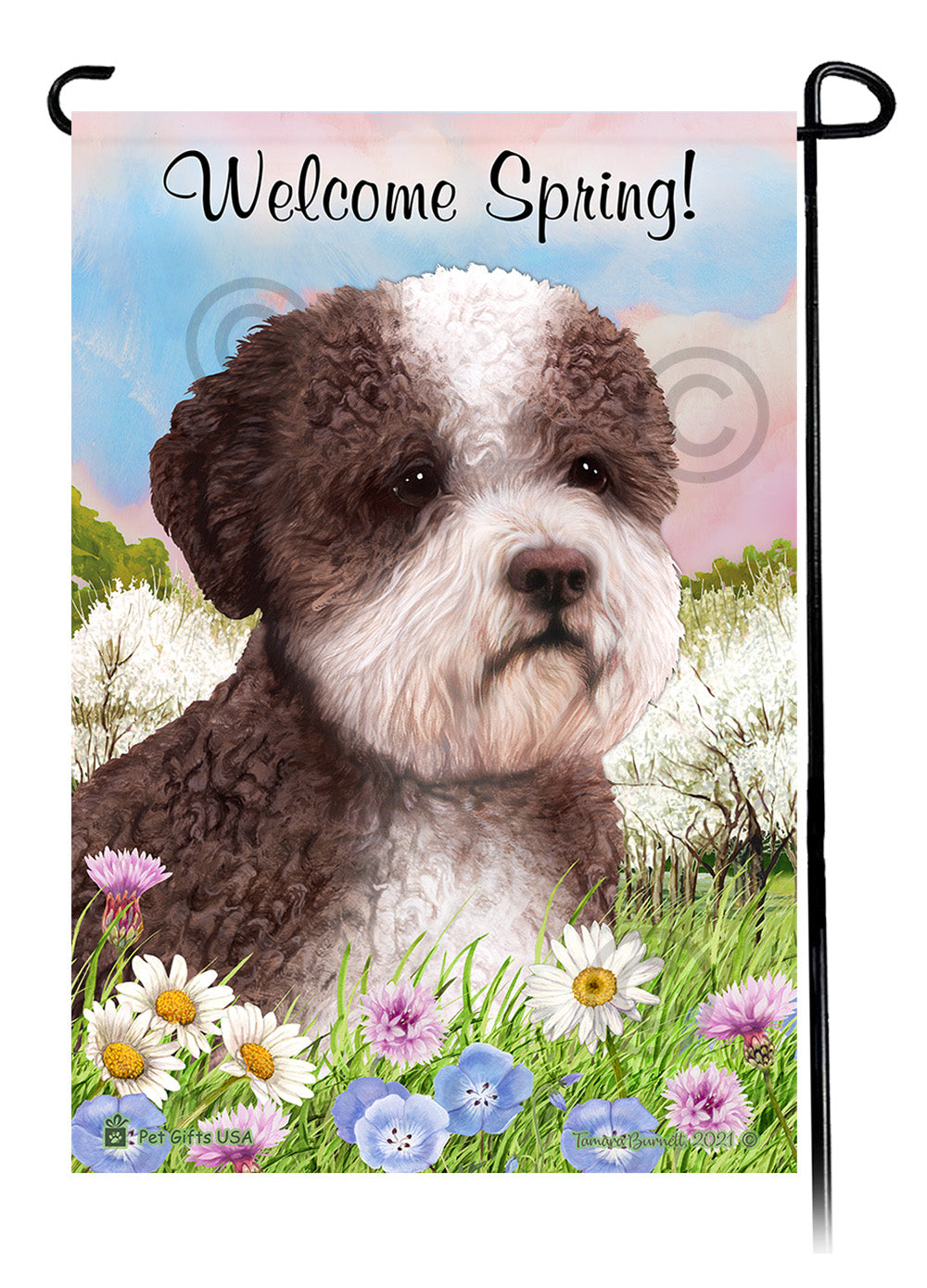 Lagotto Romagnolo Welcome Spring - Garden Flag