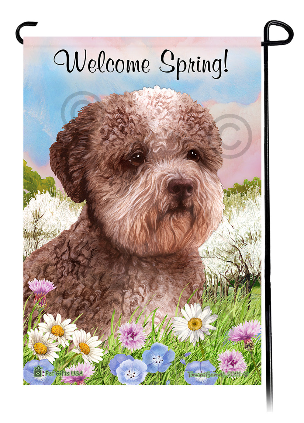 Lagotto Romagnolo Welcome Spring - Garden Flag