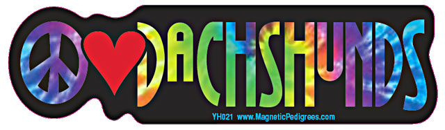 Dachshund Yippie Hippie Bumper Sticker