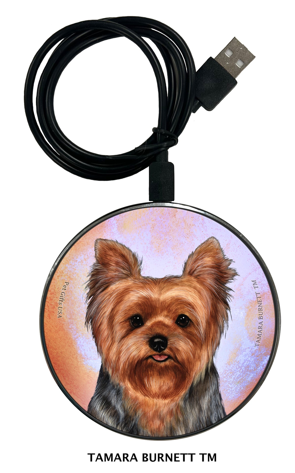 Yorkie Adult Natural Coat 2 Zoomies Wireless Charger