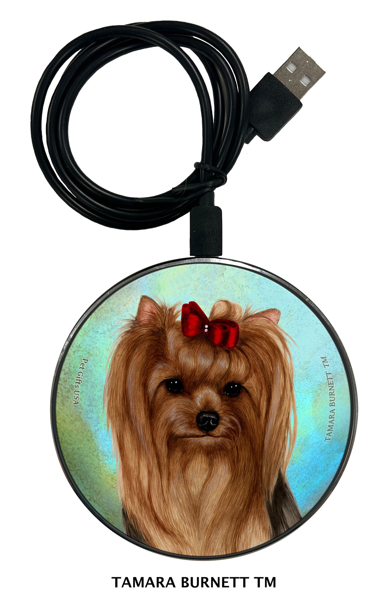 Yorkie Adult Show Coat Longhair Zoomies Wireless Charger