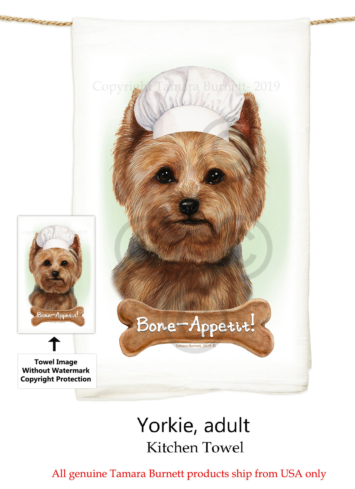 Yorkshire Terrier Flour Sack Towel