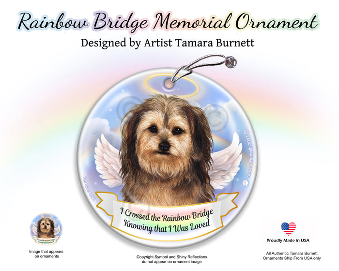 Yorkipoo Fawn Rainbow Bridge Memorial Ornament