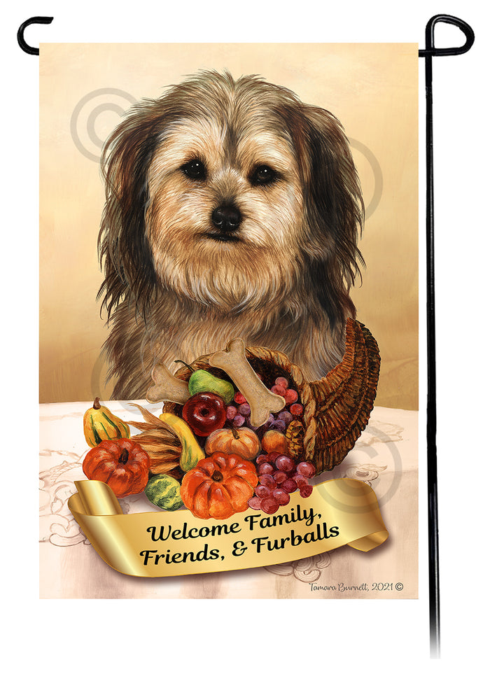 Yorkipoo Thanksgiving Garden Flags