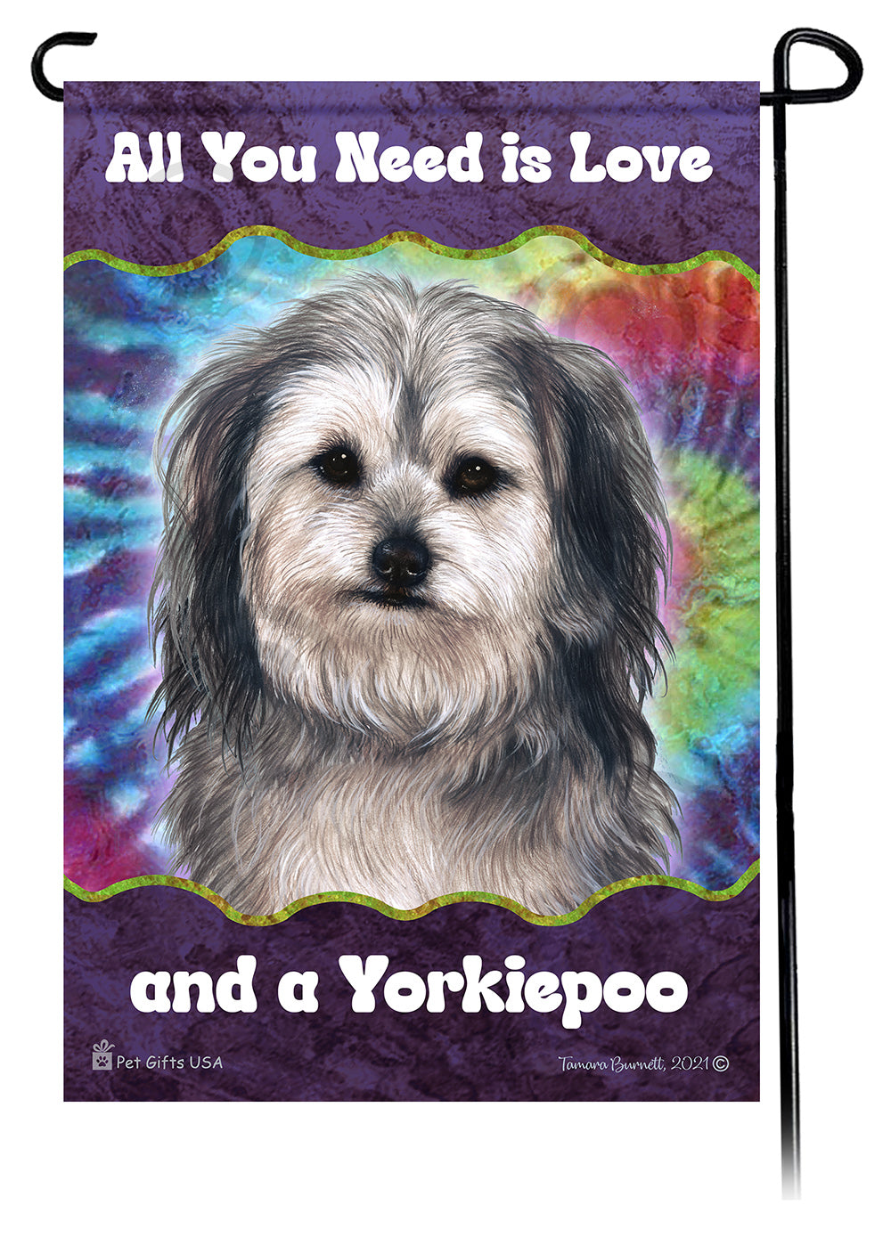 Yorkipoo All You Need Is Love Garden Flag