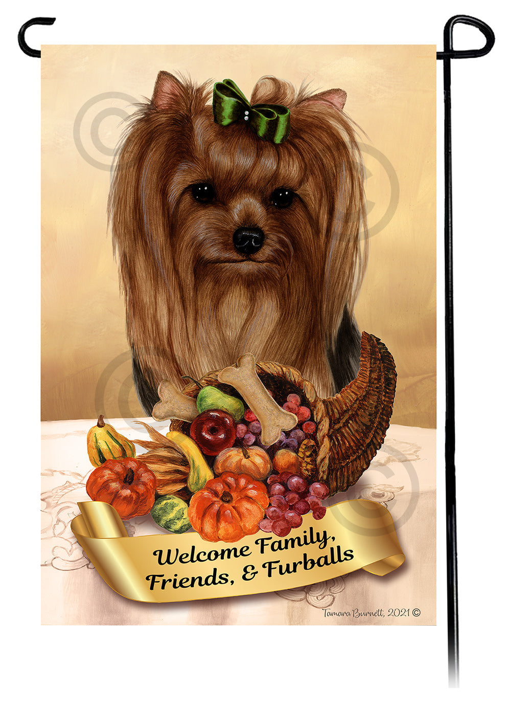 Yorkshire Terrier Thanksgiving - Garden Flag